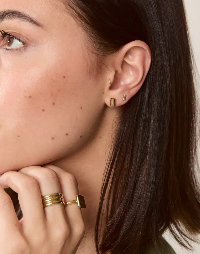 Sheena Marshall Jewelry PreStyled Sets Flat Bar Studs Solid Gold