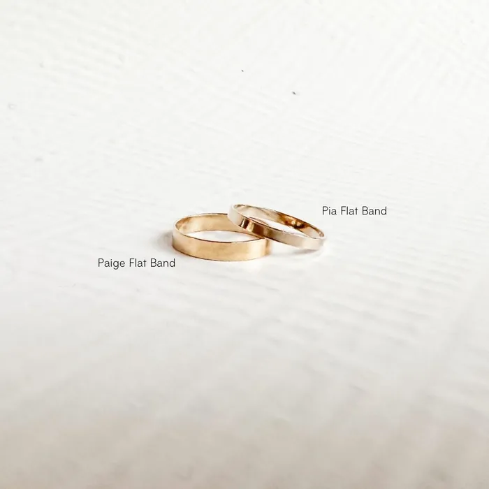 Sheena Marshall Jewelry SAMPLE SALE Pia Petite Flat Band Gold Fill Rings