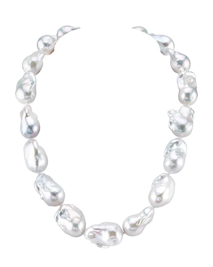 SPT Necklaces 1316mm White Baroque Freshwater Pearl Necklace AAA Quality
