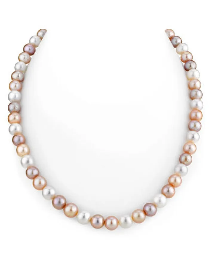 SPT Necklaces 7075mm Freshwater Multicolor Pearl Necklace AAAA Quality