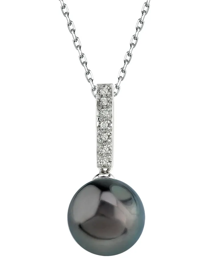 SPT Necklaces Black Tahitian Pearl Diamond High Life Pendant