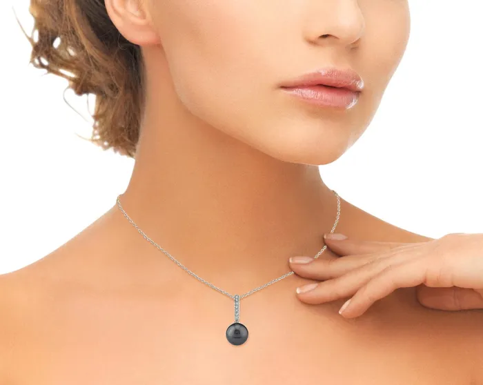 SPT Necklaces Black Tahitian Pearl Diamond High Life Pendant