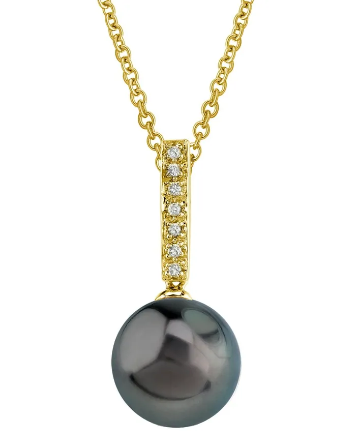 SPT Necklaces Black Tahitian Pearl Diamond High Life Pendant