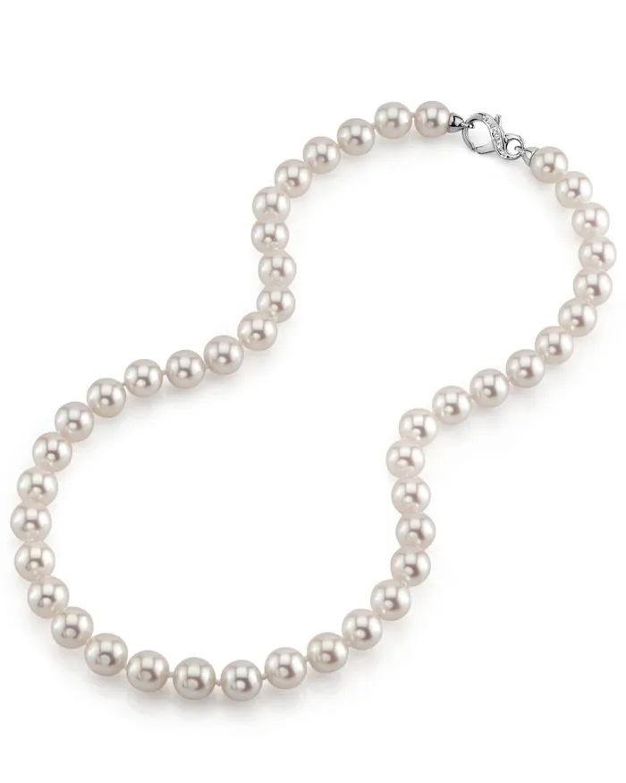 SPT Necklaces White Japanese Hanadama Akoya Pearl Necklace 9095mm