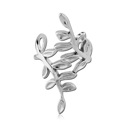 Stainless Leaves Ear Cuff Tulsa Body Jewelry Earrings