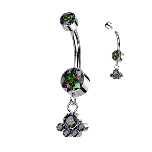 Tulsa Body Jewelry Charm Necklaces Cluster CZ Titanium Belly Dangle