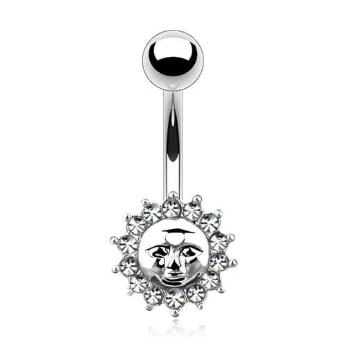 Tulsa Body Jewelry CZ Sun Belly Ring Rings