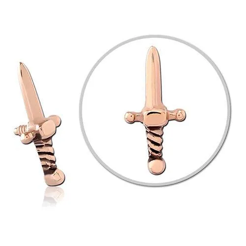 Tulsa Body Jewelry Earrings 16g Dagger Rose Gold End