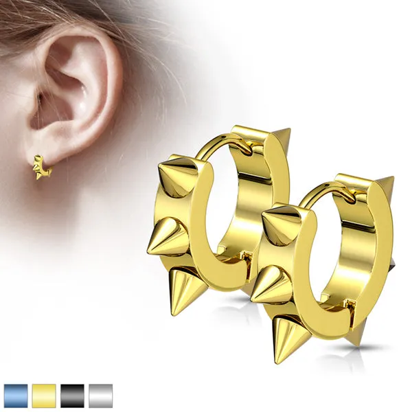 Tulsa Body Jewelry Earrings Spikey Hinged Hoop Earrings