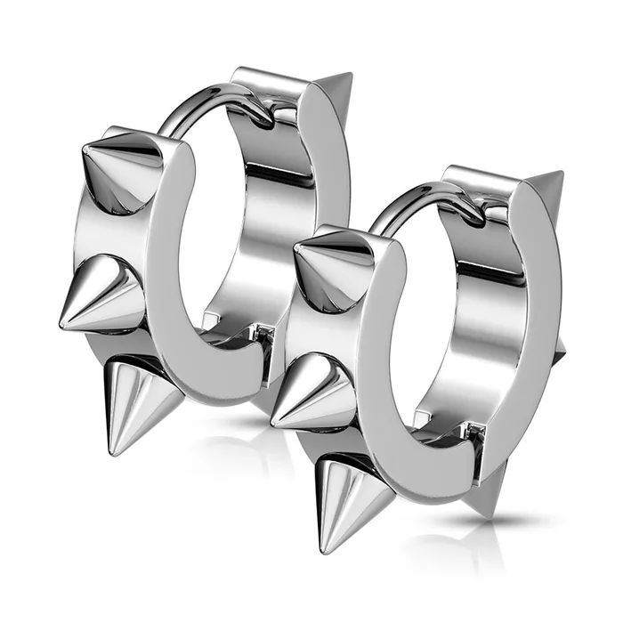 Tulsa Body Jewelry Earrings Spikey Hinged Hoop Earrings Tulsa Body Jewelry Earrings Spikey Hinged Hoop Earrings