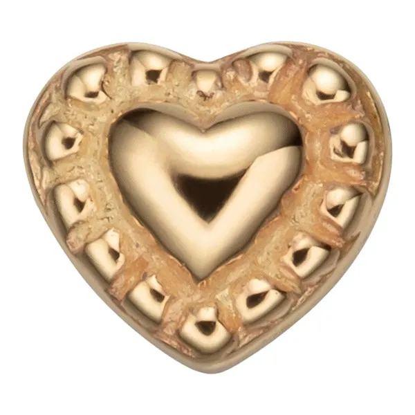 Tulsa Body Jewelry Necklaces Milgrain Heart 14k Threadless End