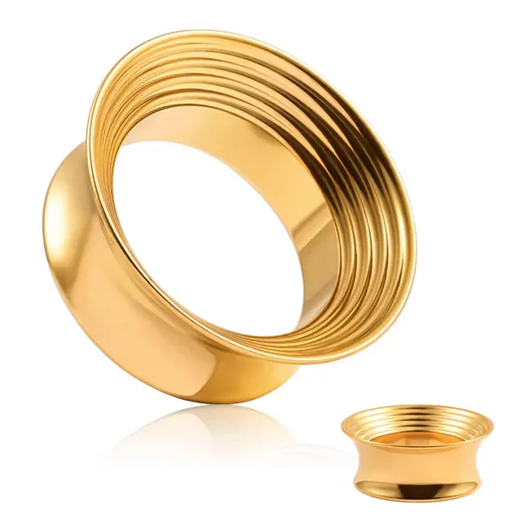 Tulsa Body Jewelry PreStyled Sets Grooved Mayan Gold Tunnels