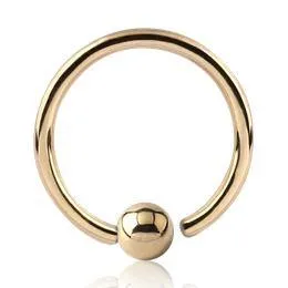 Tulsa Body Jewelry Rings 18g Gold Fixed Bead Ring