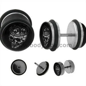 Tulsa Body Jewelry Rings Skull King Fake Plugs