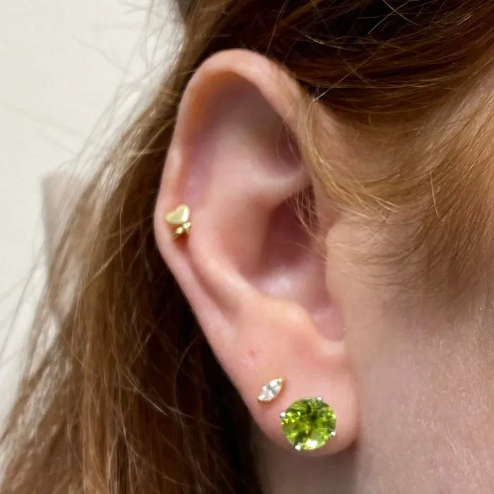 vendorunknown Earrings 14K White Gold Peridot Stud Earrings 296 Carats