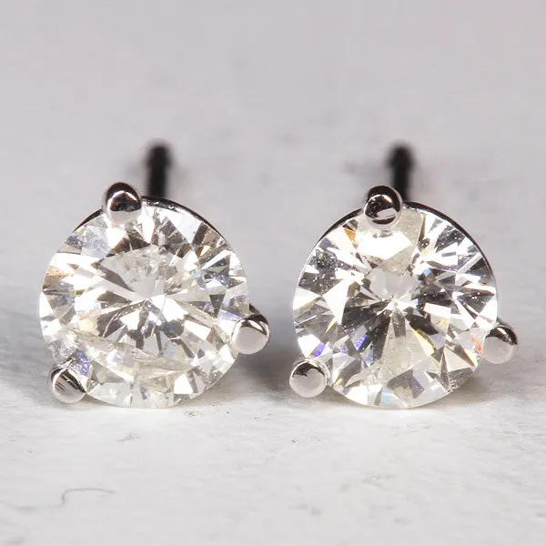 vendorunknown Earrings 14K White Gold Round Brillant Diamond Earrings 48 Carat