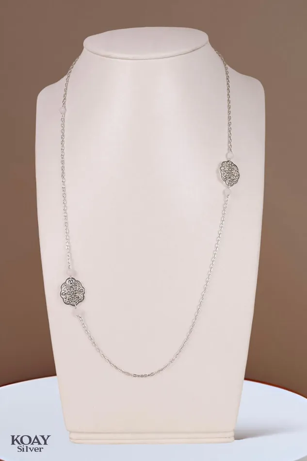 White Stones Necklace KOAY Silver Store Necklaces