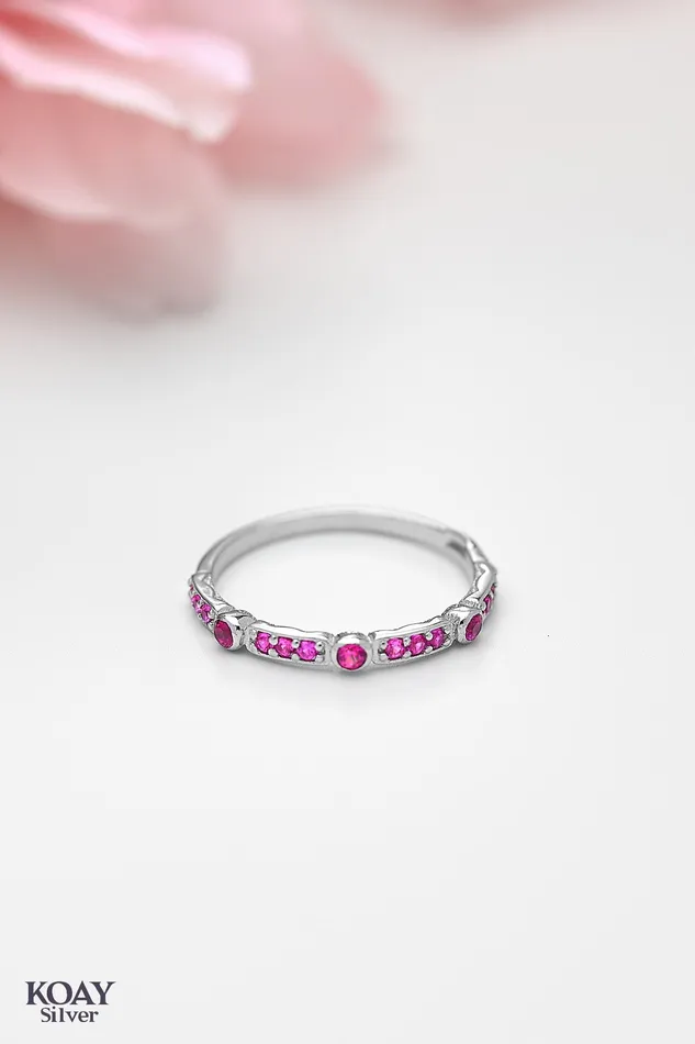 Zircon 042Pink Ring KOAY Silver Store Rings Zircon 042Pink Ring KOAY Silver Store Rings