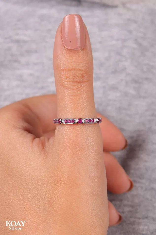 Zircon 042Pink Ring KOAY Silver Store Rings Zircon 042Pink Ring KOAY Silver Store Rings